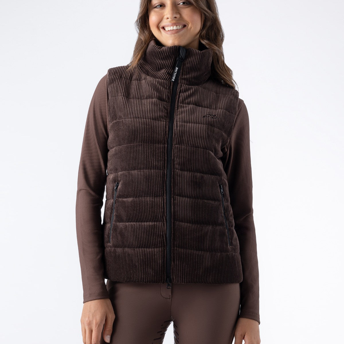 Equiline Bodywarmer Dames Licht Gevoerd Eqsit Cocoa Powder