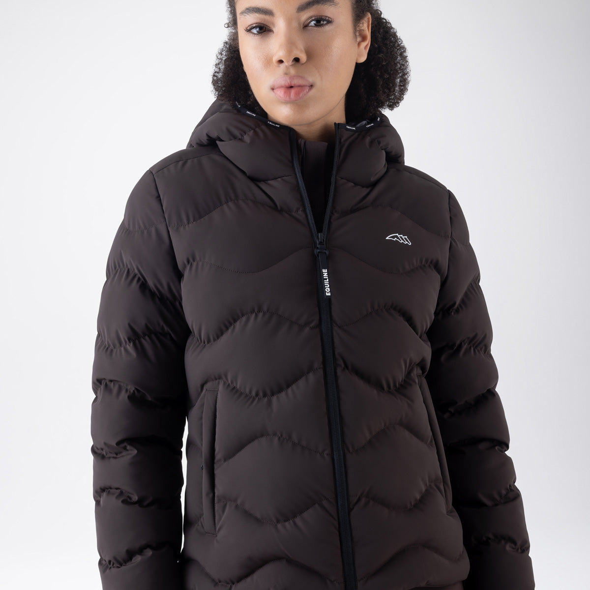 Equiline Gewatteerde Jas Dames Eqcentry Coffee Bean Coffee Bean