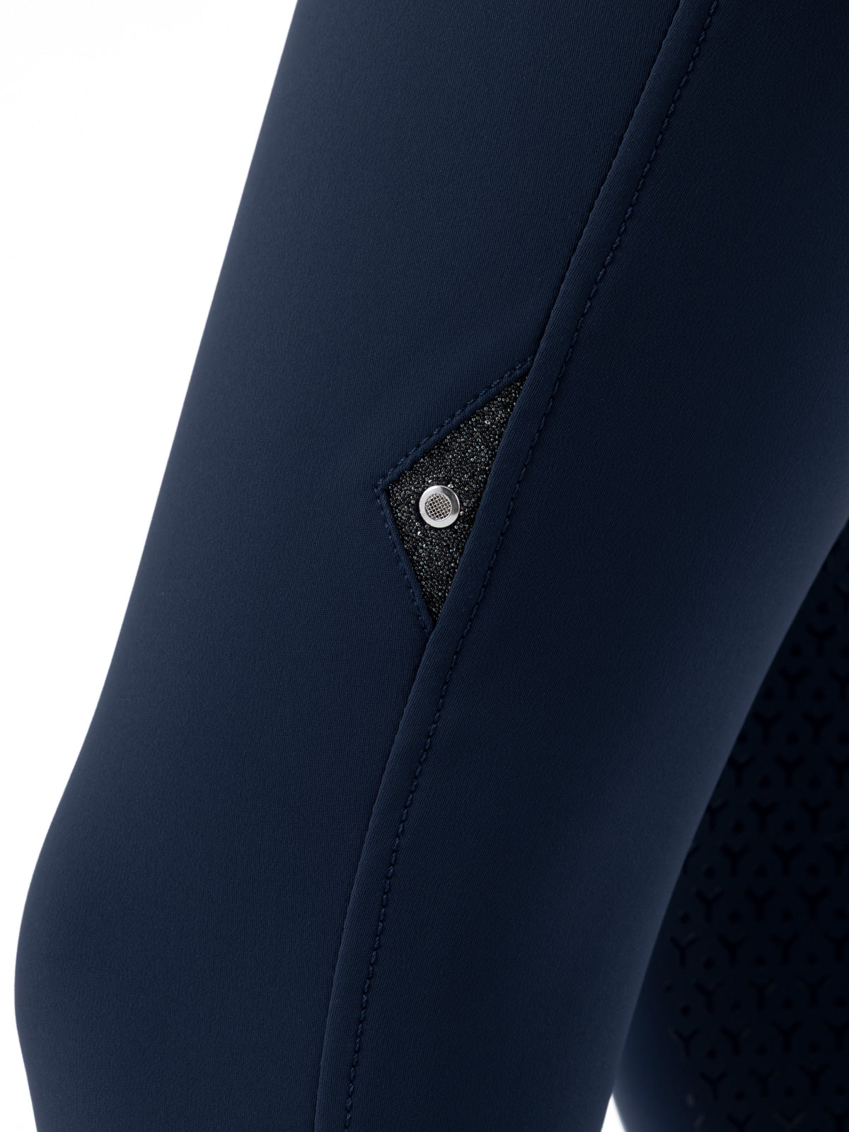 Equiline rijbroek dames knie grip hoge band Crystalek Navy