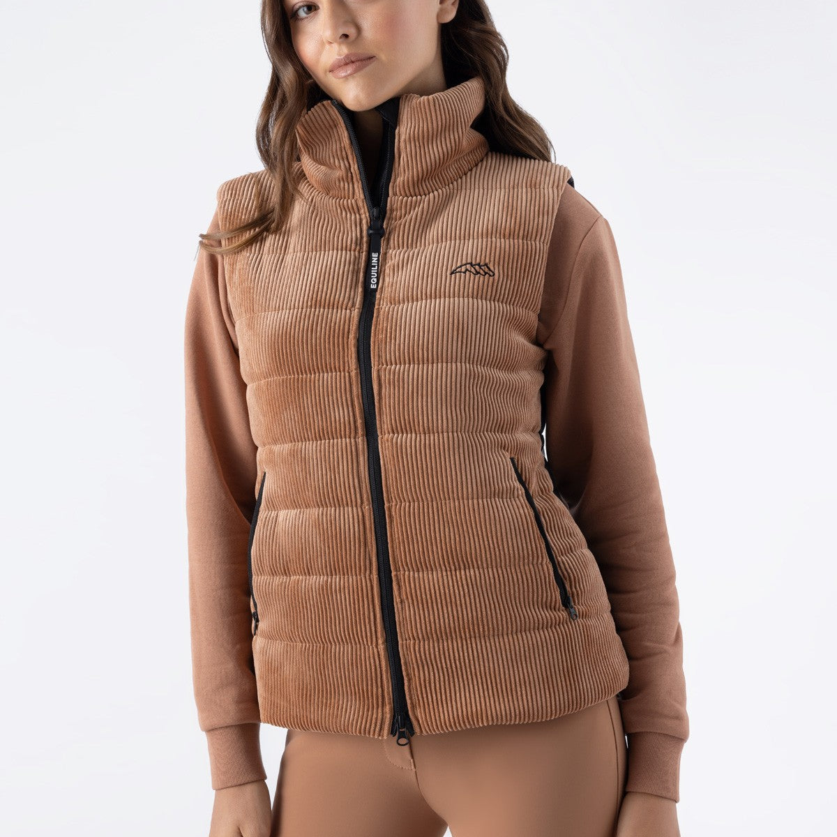 Equiline Bodywarmer Dames Licht Gevoerd Eqsit Mocha Mousse