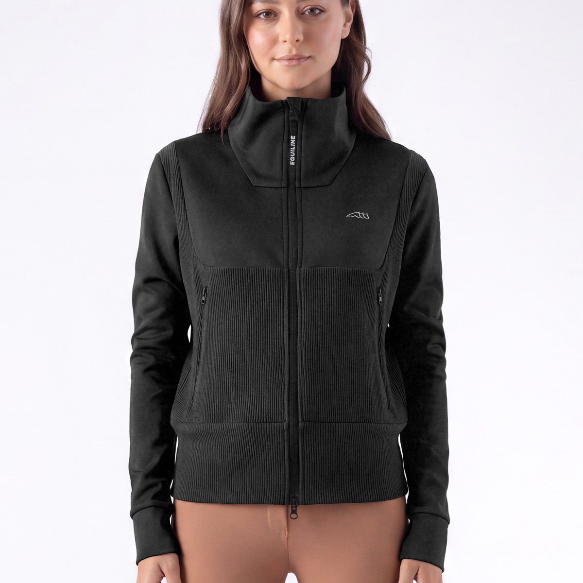 Equiline Sweatvest Dames Full Zip Eqembres Zwart