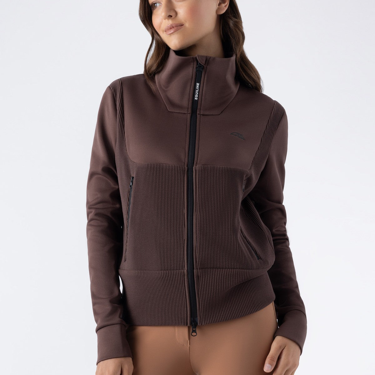Equiline Sweatvest Dames Full Zip Eqembres Cocoa Powder