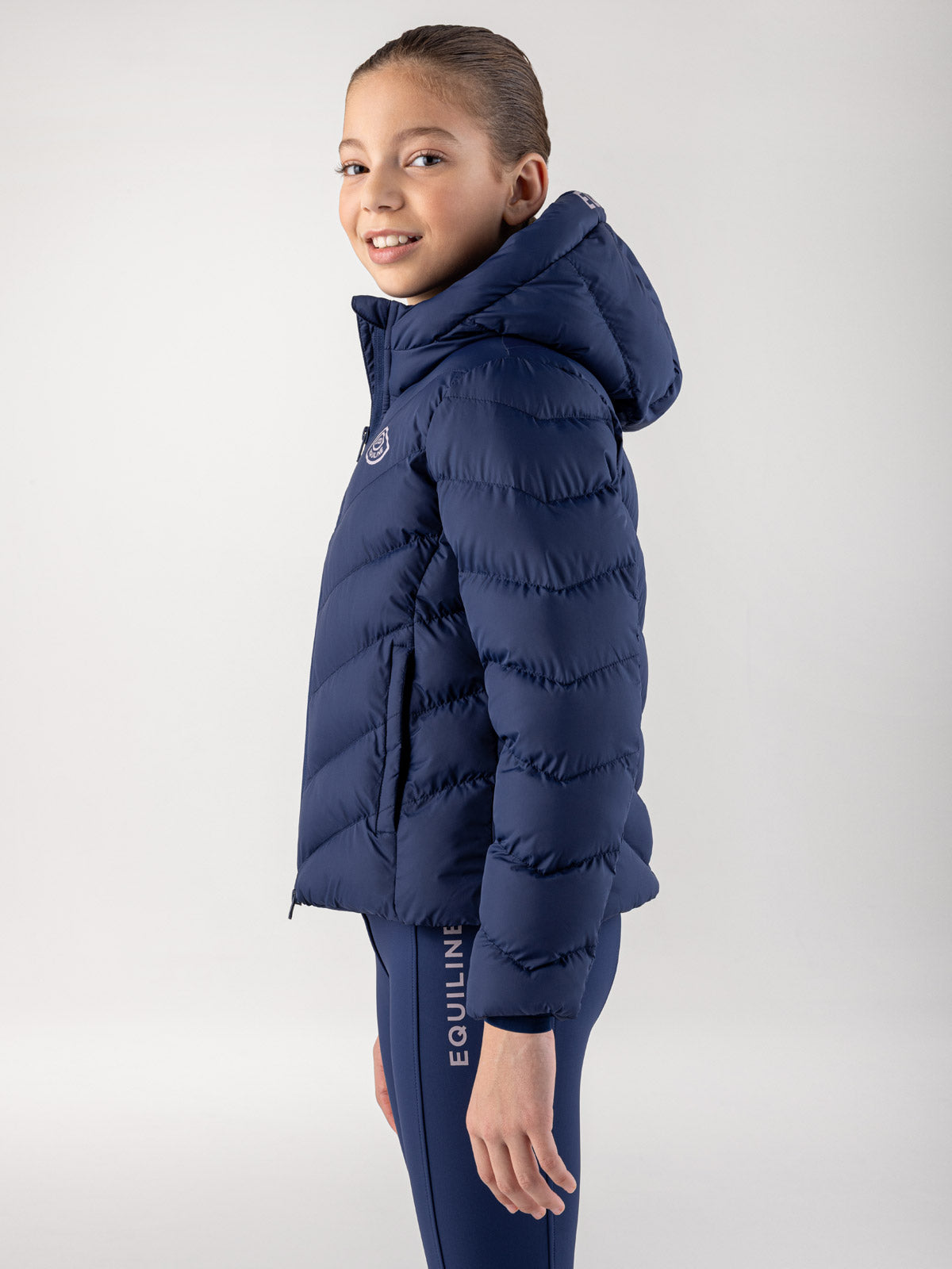 Equiline Gewatteerde Jas meisjes Cumin Navy