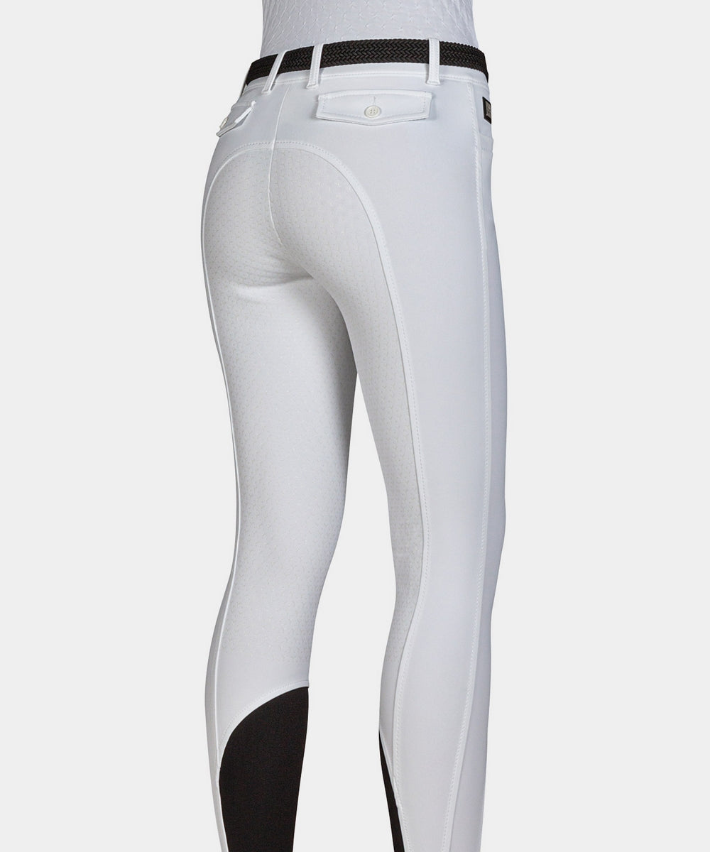 Equiline rijbroek dames full grip Ceriek wit