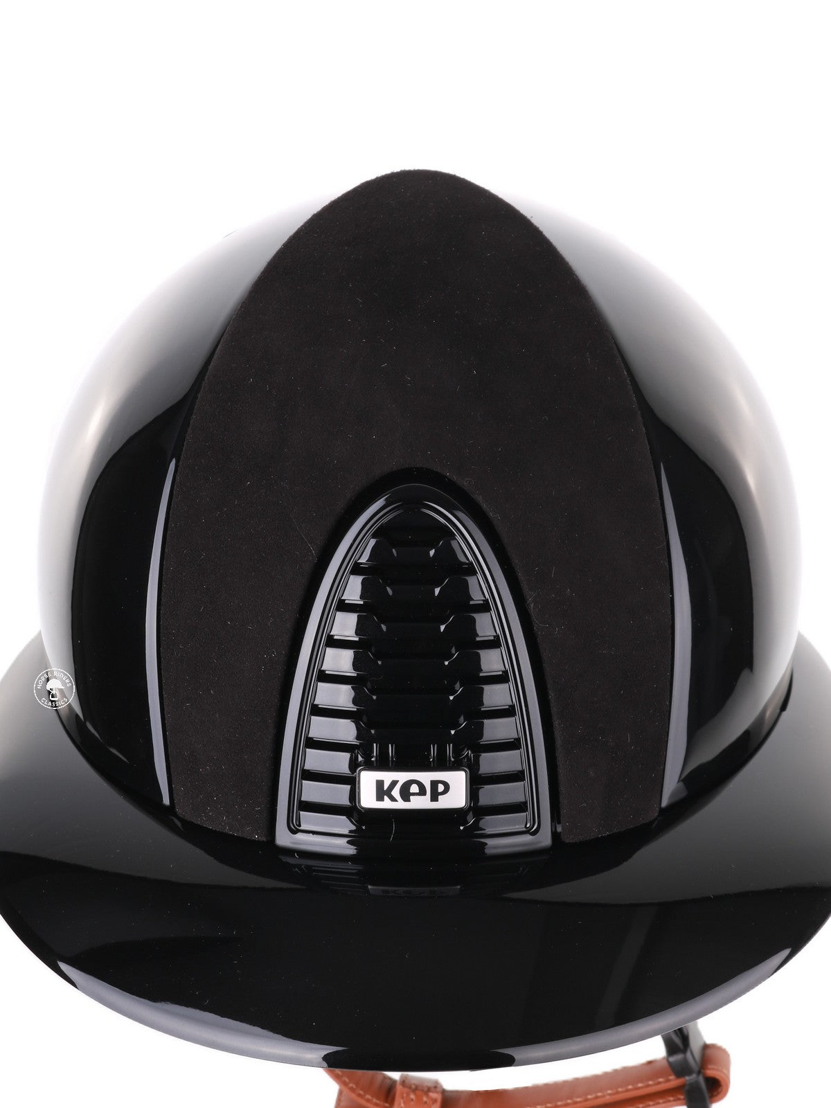 Kep Italia Paardrijhelm Cromo 2.0 Polish Polo Klep Zwart Suede Insert Beige Kinband