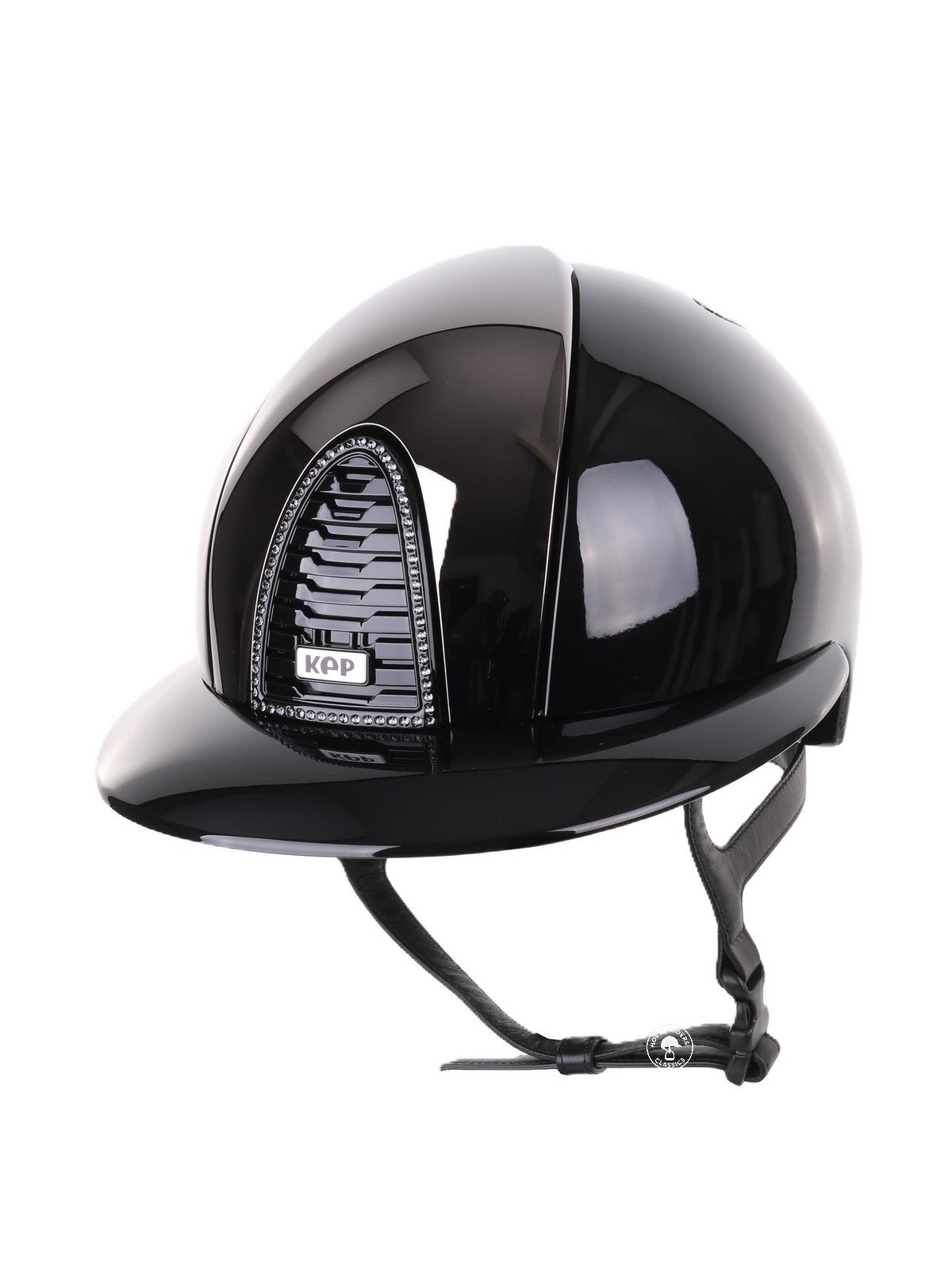 Kep Italia Paardrijhelm Cromo 2.0 Polish Polo Klep Zwart Mirror Insert Swarovski Frame
