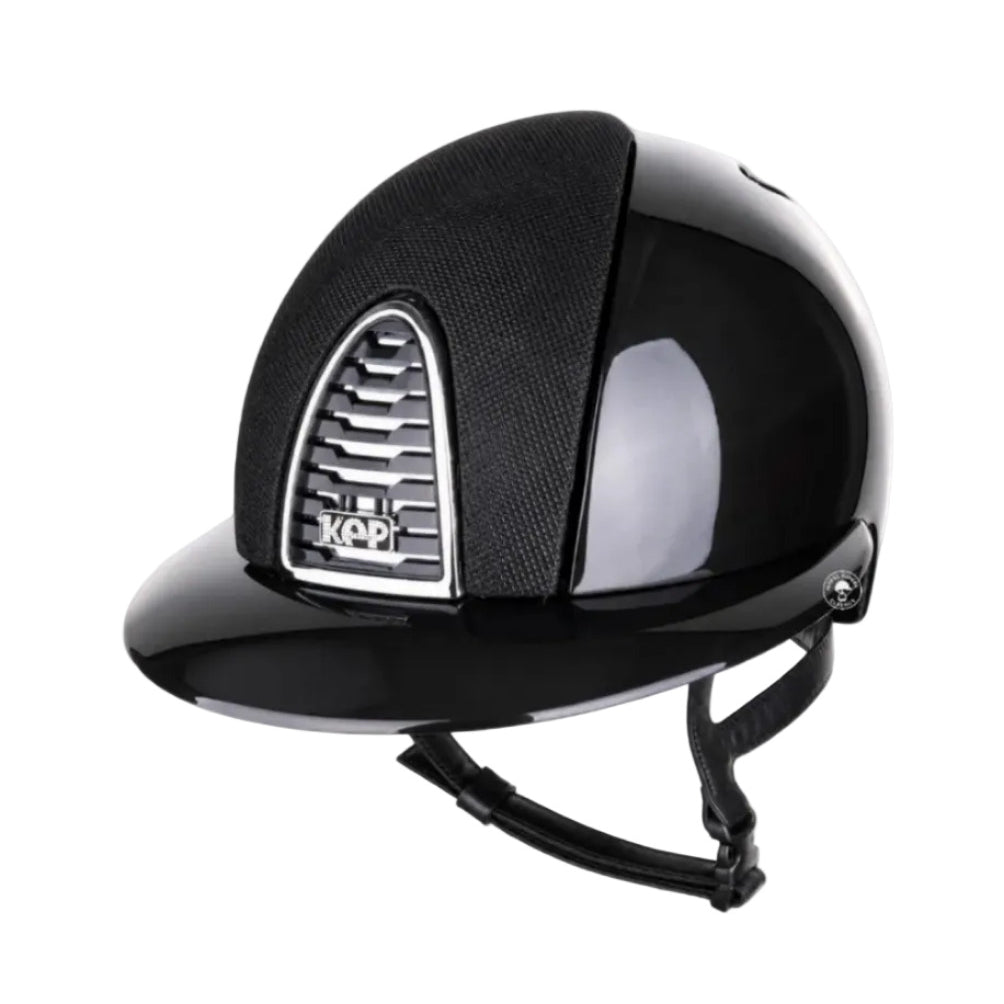 Kep Italia Paardrijhelm Cromo 2.0 Shine Polo Klep Zwart Chrome Mirror Frame Luminor Insert