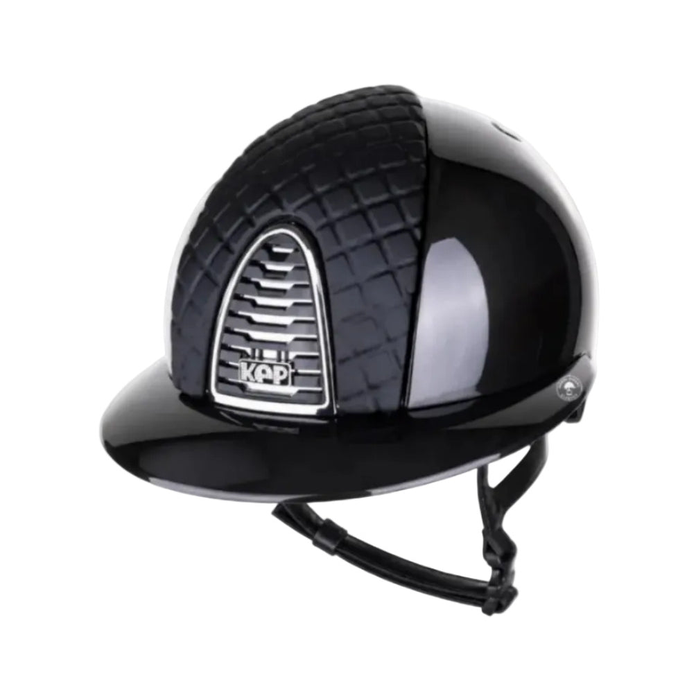 Kep Italia Paardrijhelm Cromo 2.0 Shine Polo Klep Zwart Chrome Mirror Frame Milano Insert