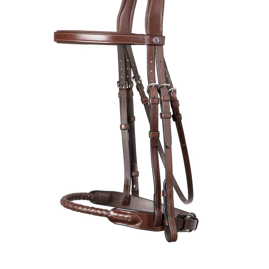 TRUST hoofdstel Dublin leder omklede touwneusriem zilveren gesp Bruin Bruin