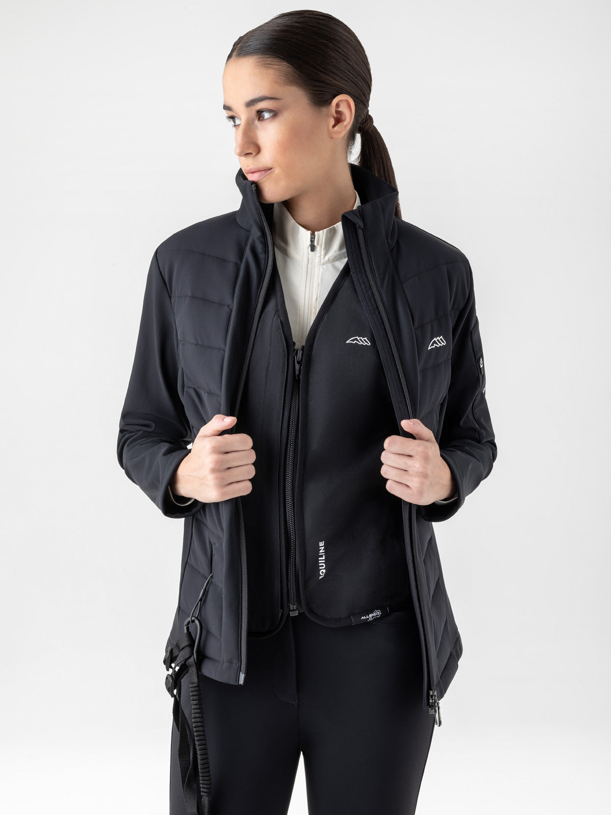Equiline Dames Airbag Compatible Softshelljas Entrec Zwart