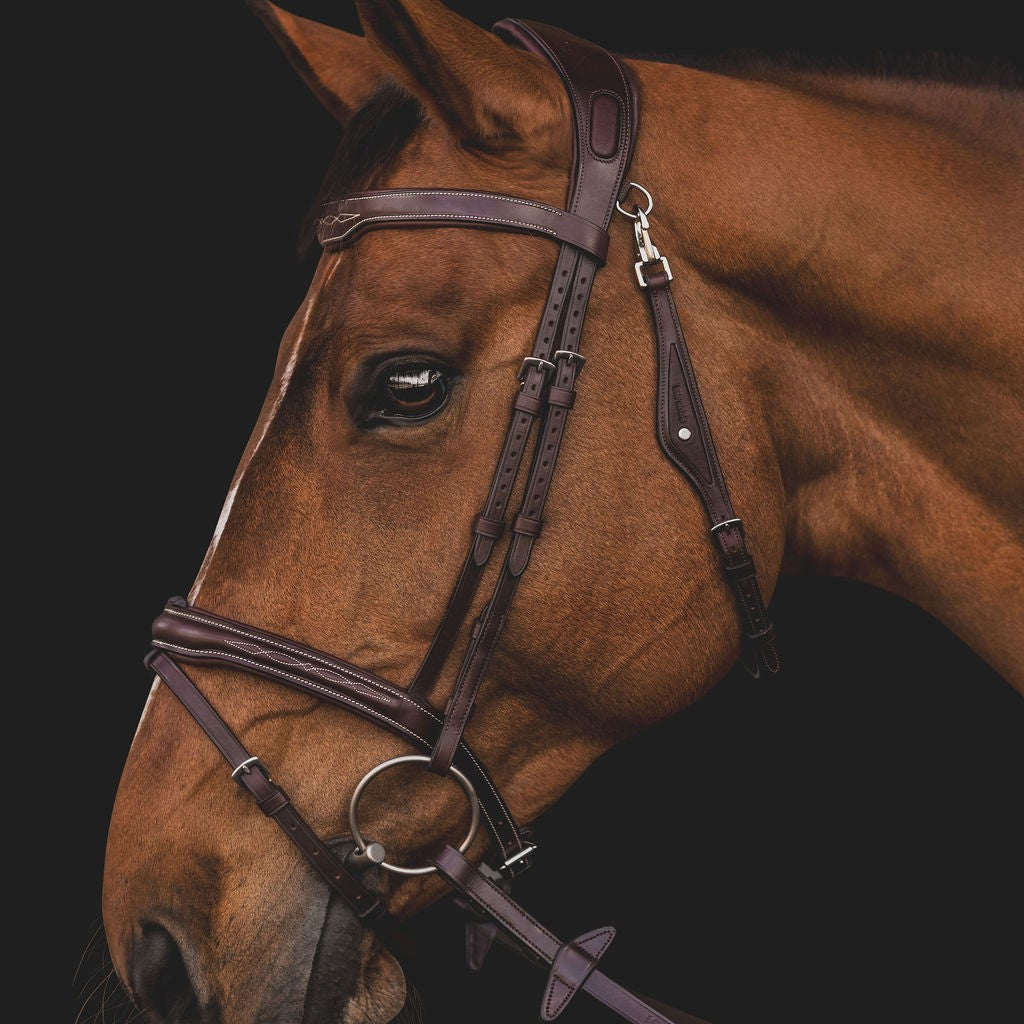 Equiline Hoofdstel Anatomisch smal gecombineerde neusriem Bruin Full
