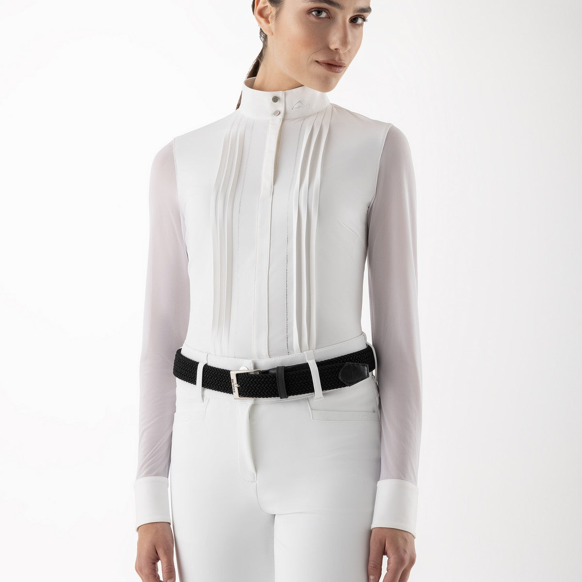 Equiline Wedstrijdshirt Dames Lange Mouwen Eqgelsa Wit Wit