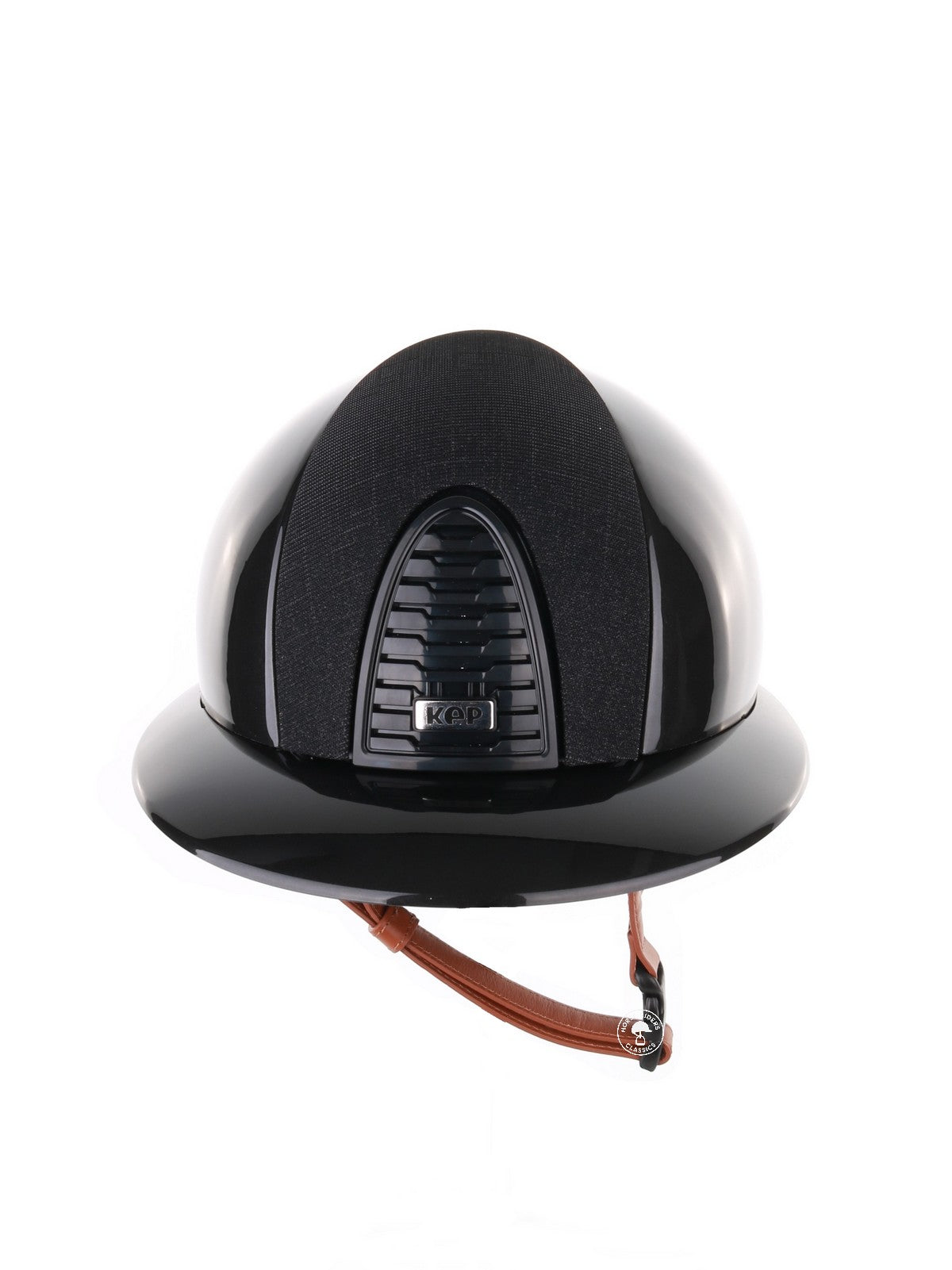 Kep Italia Paardrijhelm Cromo 2.0 Shine Polo Klep Zwart RAW Frame Galassia Insert Beige Kinband