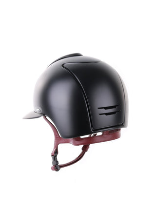 Kep Italia Paardrijhelm Cromo 2.0 Textile Polo Klep Zwart Bordeaux Kinband