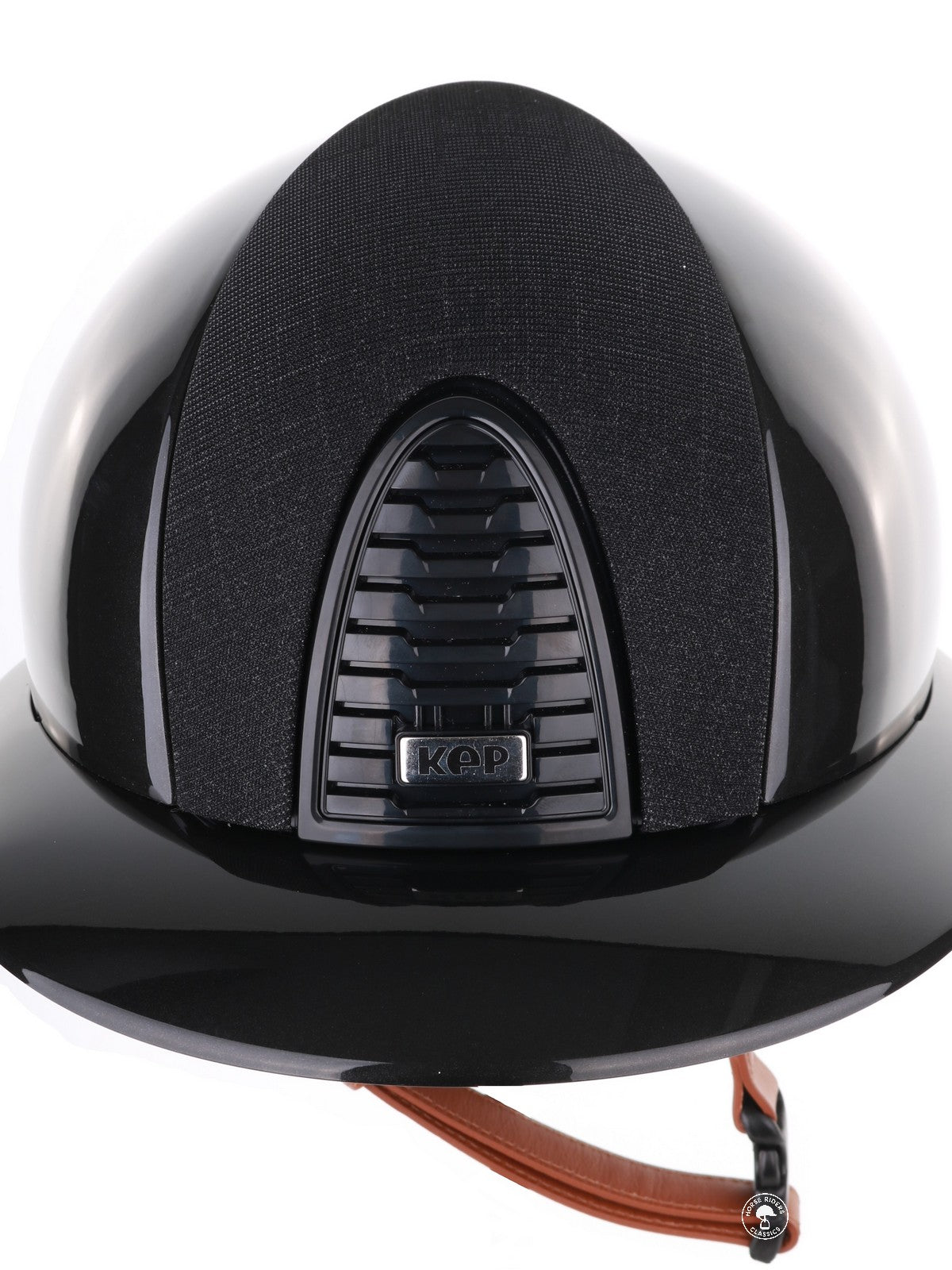 Kep Italia Paardrijhelm Cromo 2.0 Shine Polo Klep Zwart RAW Frame Galassia Insert Beige Kinband