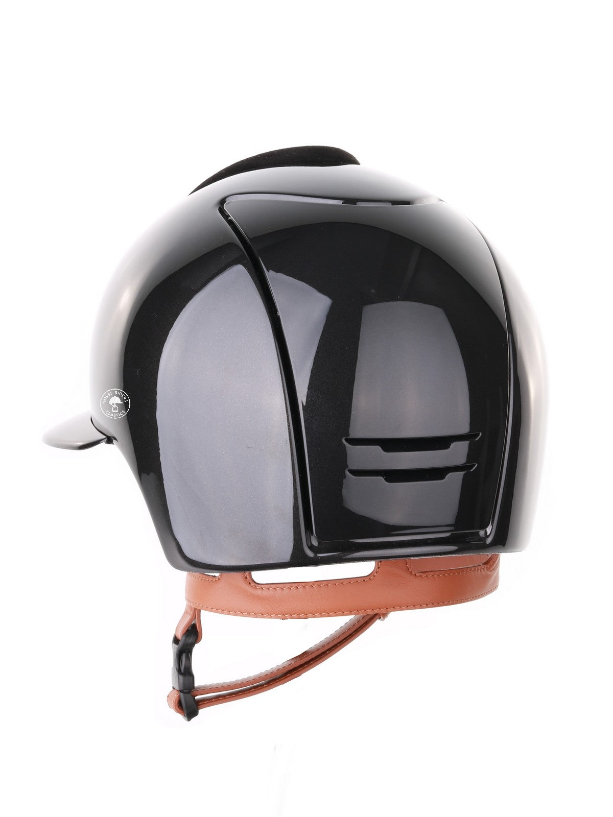 Casque Kep Italia Cromo 2.0 Shine Polo Noir RAW Frame Suede Insert Beige Jugulaire