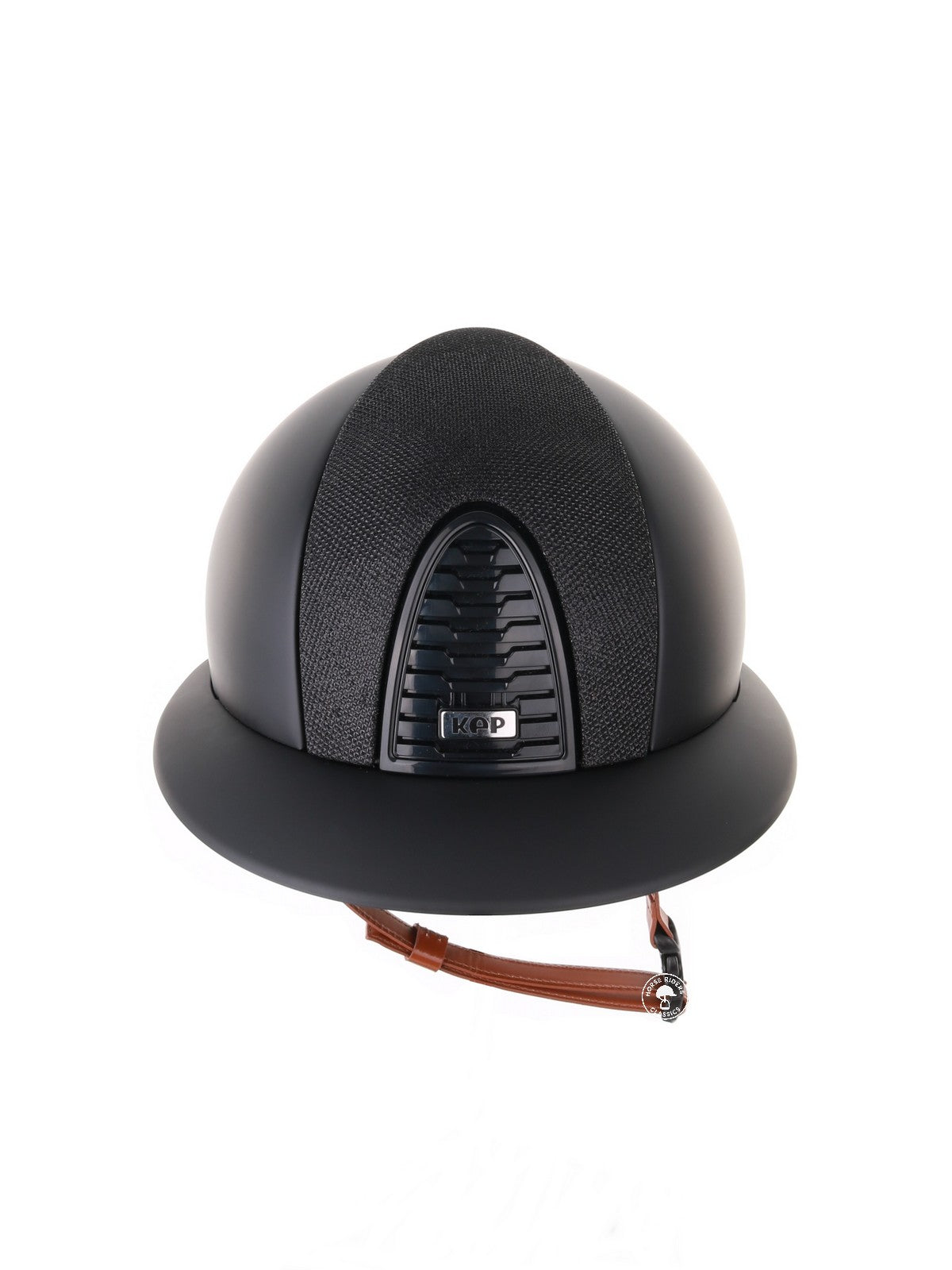 Kep Italia Paardrijhelm Cromo 2.0 Matt Polo Klep Zwart Luminor Insert Beige Kinband