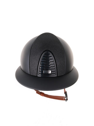 Kep Italia Paardrijhelm Cromo 2.0 Matt Polo Klep Zwart Luminor Insert Beige Kinband