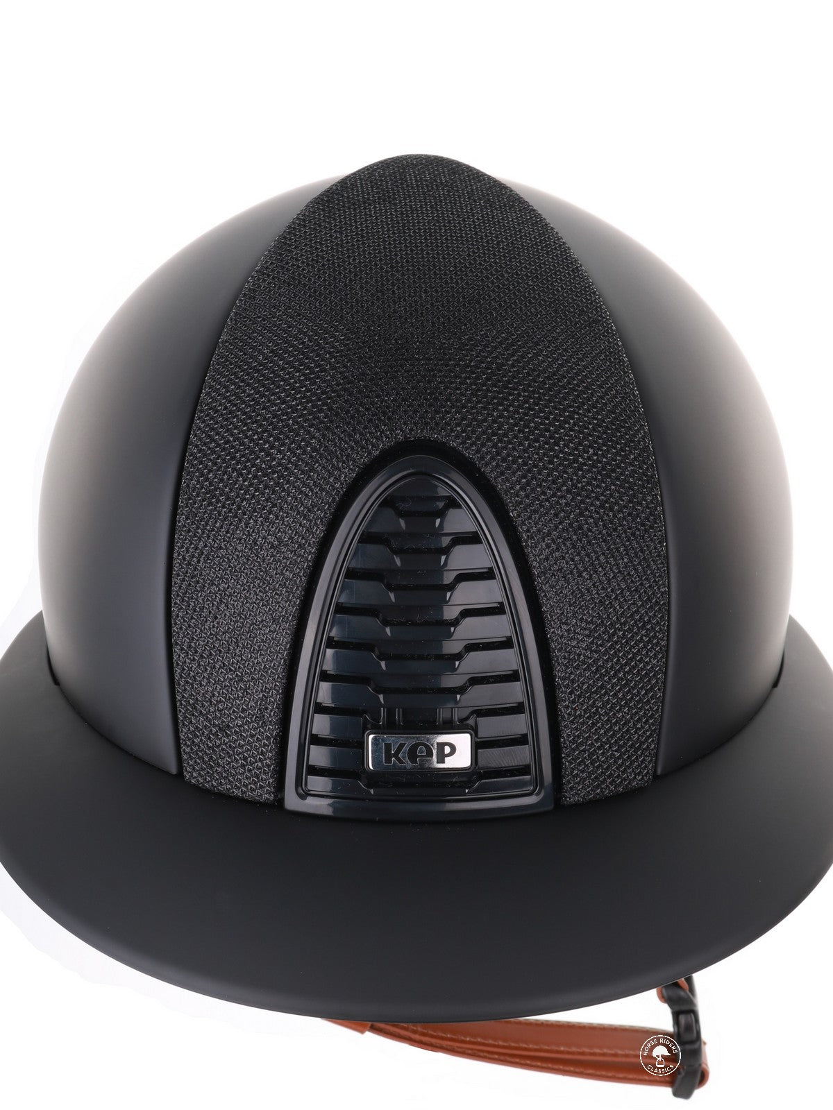 Kep Italia Paardrijhelm Cromo 2.0 Matt Polo Klep Zwart Luminor Insert Beige Kinband