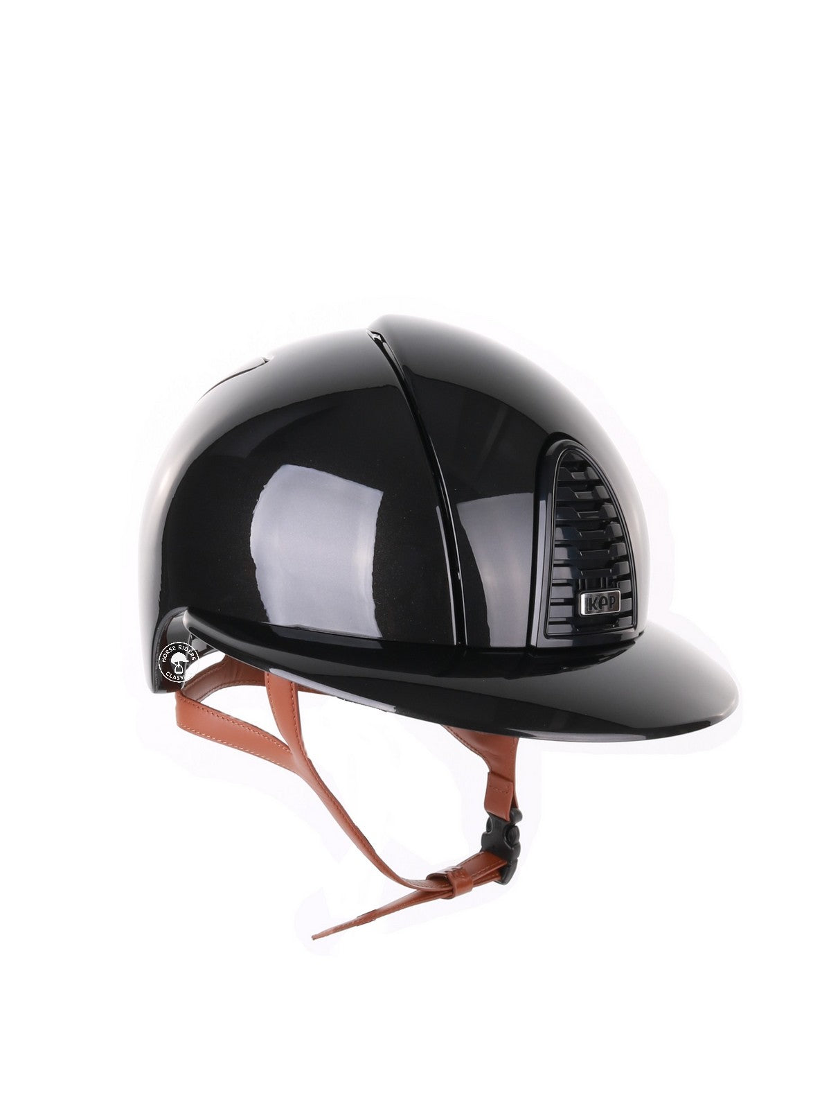 Kep Italia Paardrijhelm Cromo 2.0 Shine Polo Klep Zwart RAW Frame Beige Kinband