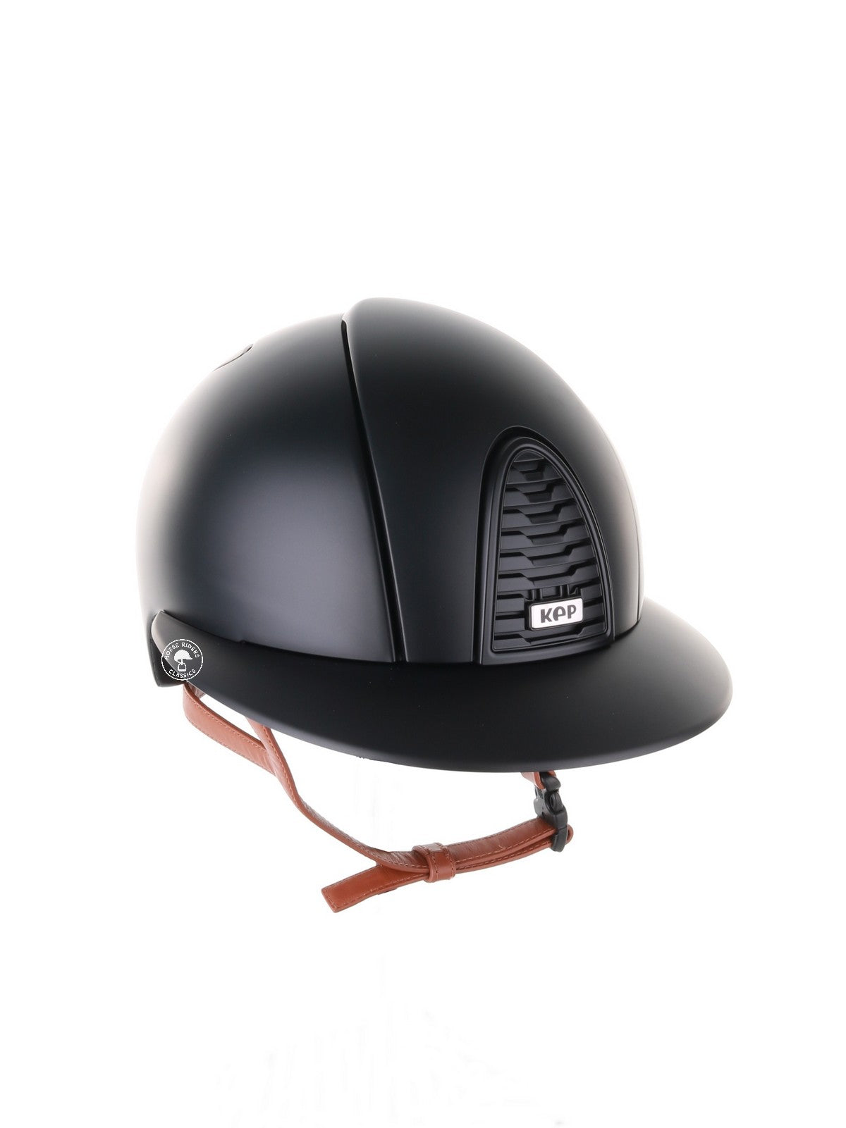 Kep Italia Paardrijhelm Cromo 2.0 Textile Polo Klep Zwart Beige Kinband