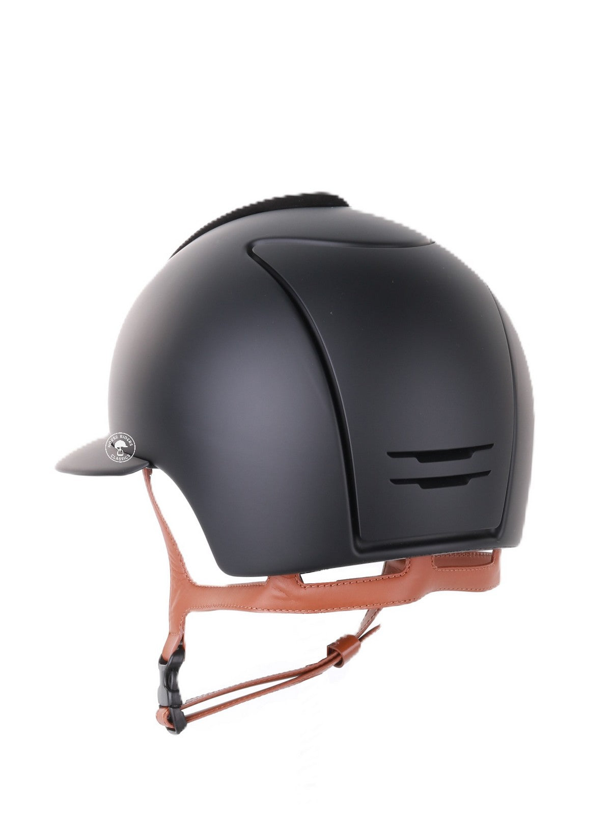 Kep Italia Paardrijhelm Cromo 2.0 Matt Polo Klep Zwart Suede Insert Beige Kinband