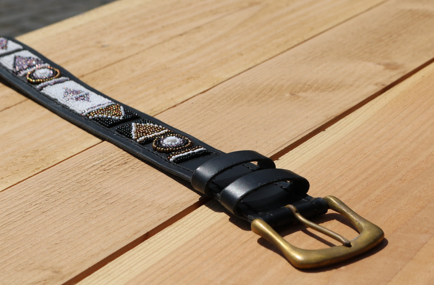 Riem met kraaltjes Swahili Black