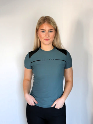 T-shirt d'entraînement Vestrum à manches courtes pour femmes Diamante Slate Green