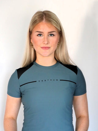 T-shirt d'entraînement Vestrum à manches courtes pour femmes Diamante Slate Green