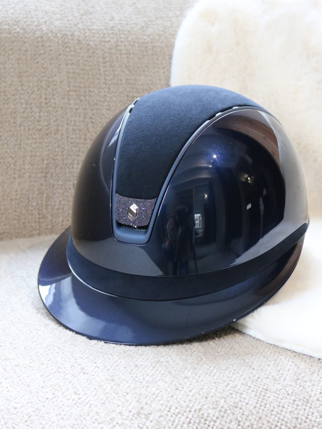 Samshield 2.0 Casque d'équitation Miss Shield Shadowglossy Navy Blason Cristal Paradise Shine