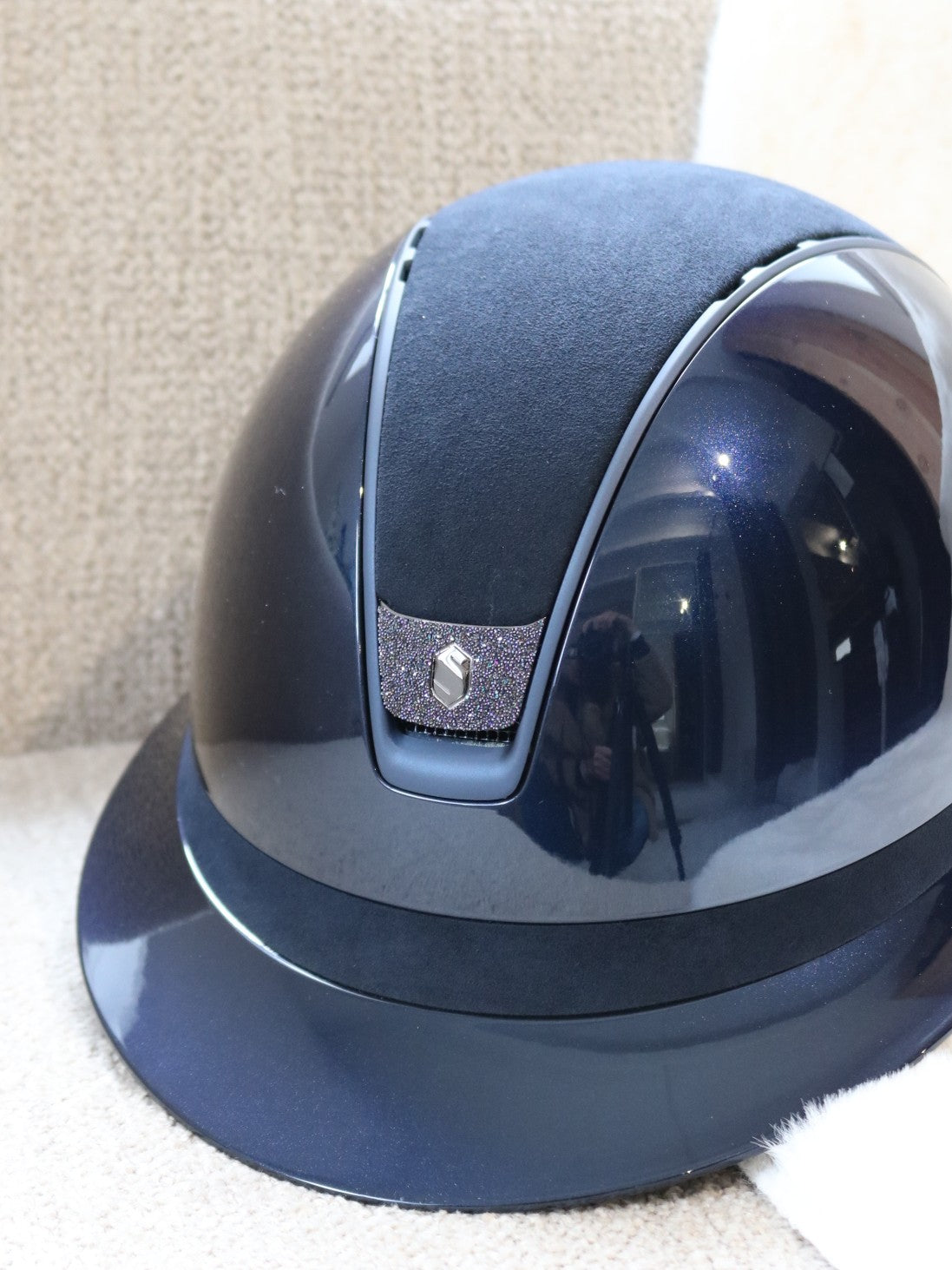 Samshield 2.0 Casque d'équitation Miss Shield Shadowglossy Navy Blason Cristal Paradise Shine