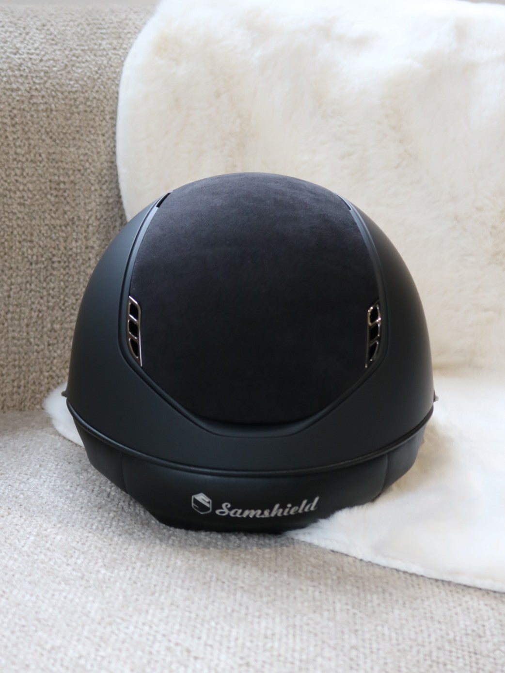 Samshield 2.0 Casque d'équitation Miss Shield Shadowmatt Alcantara Crystal Blazon Noir