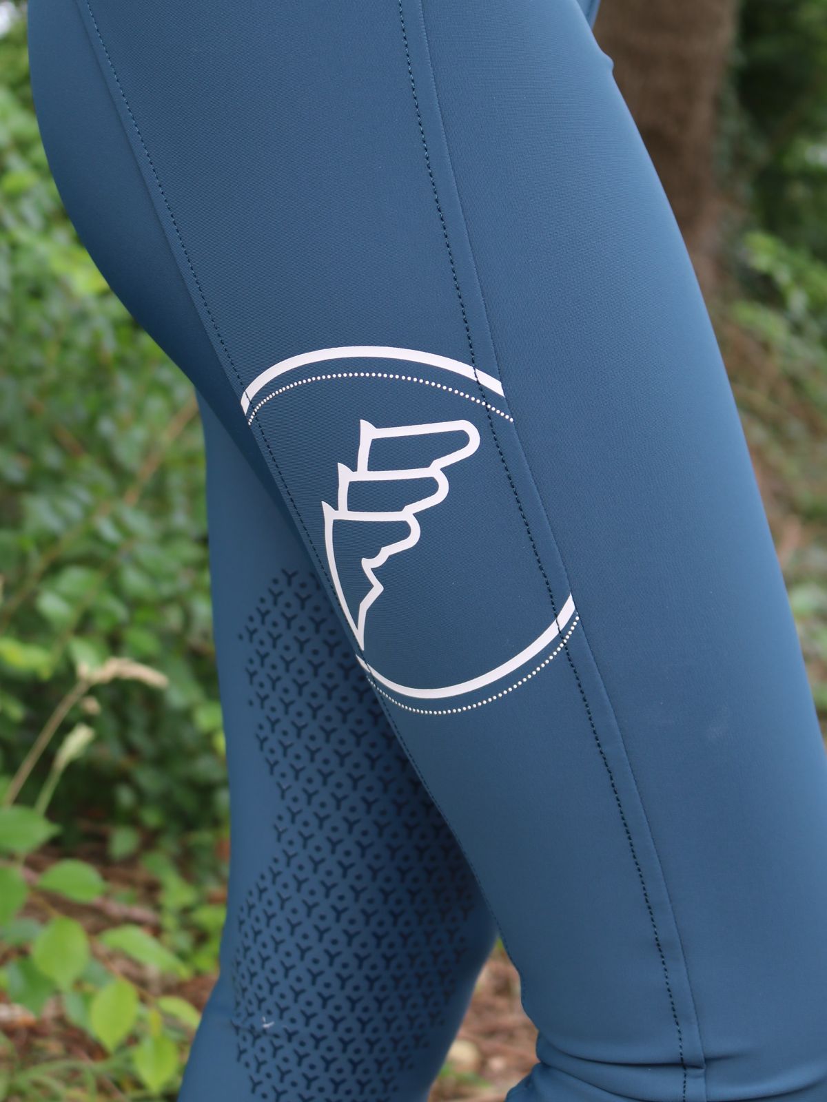 Equiline rijbroek dames knie grip hoge band Eufrekh Legion Blue