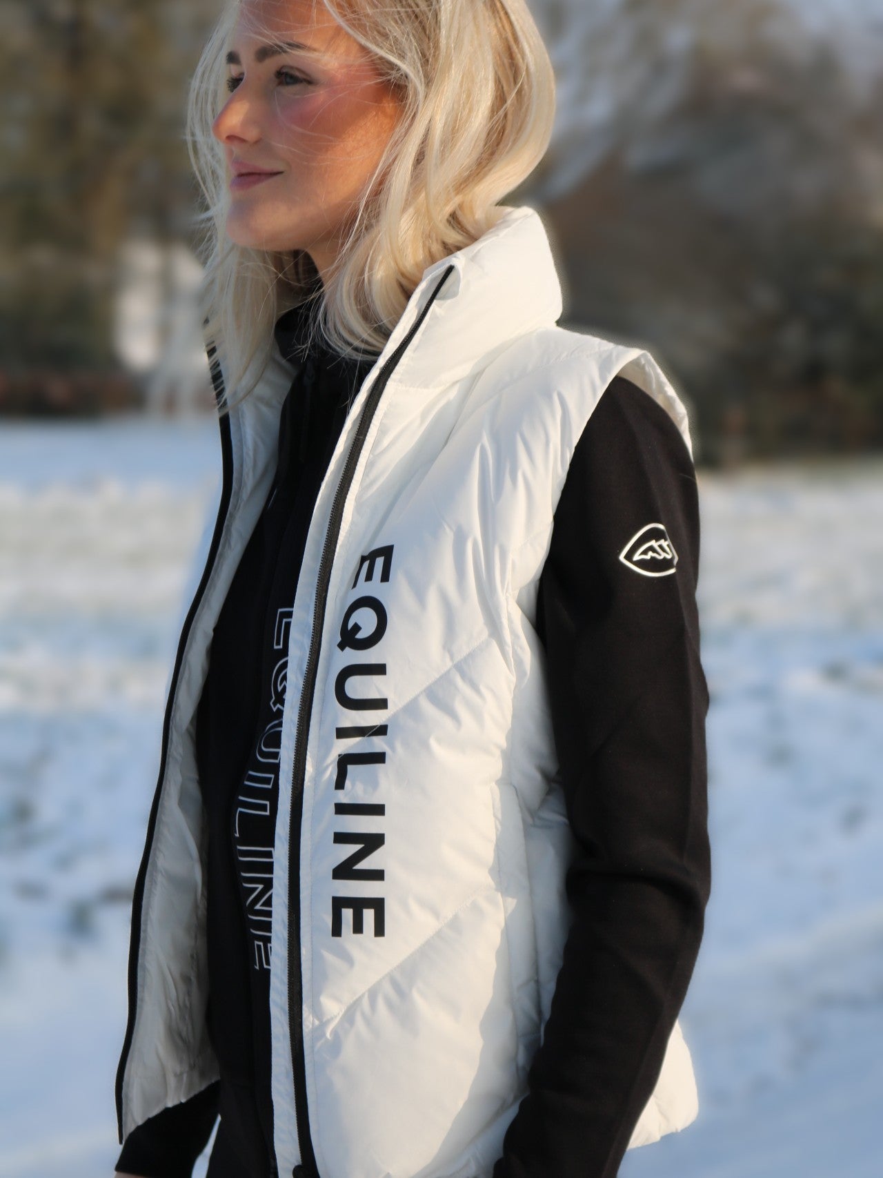 Equiline Gewatteerde Bodywarmer Dames Cilet Wit