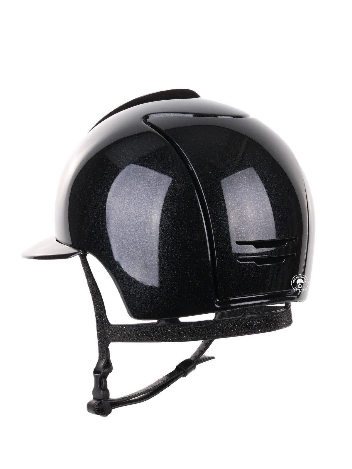 Kep Italia Paardrijhelm Cromo 2.0 Diamond Polo Klep Zwart Shaded Silver Insert Swarovski Frame