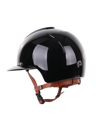 Kep Italia Paardrijhelm Smart Polish Polo Klep Zwart Beige Kinband