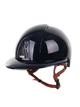 Kep Italia Paardrijhelm Smart Polish Polo Klep Blauw Beige Kinband