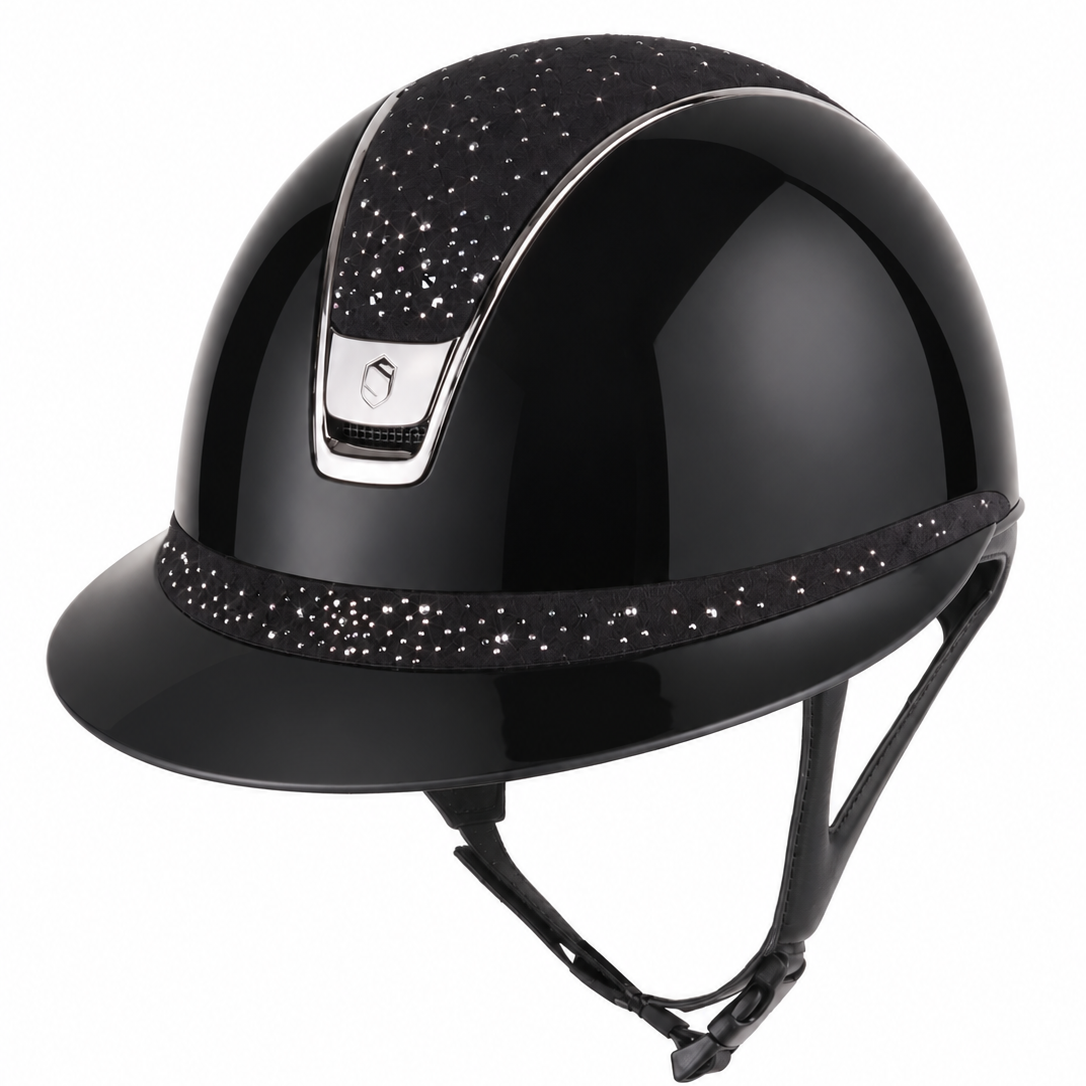 Samshield 2.0 Paardrijhelm Miss Shield Shadowglossy Crystal Rain Black Chrome Zwart