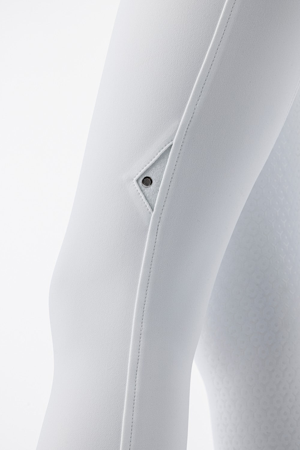 Pantalon d'équitation Equiline femme pleine adhérence taille haute Crystalef Blanc