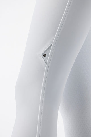 Pantalon d'équitation Equiline femme taille haute grip genoux Crystalek Blanc