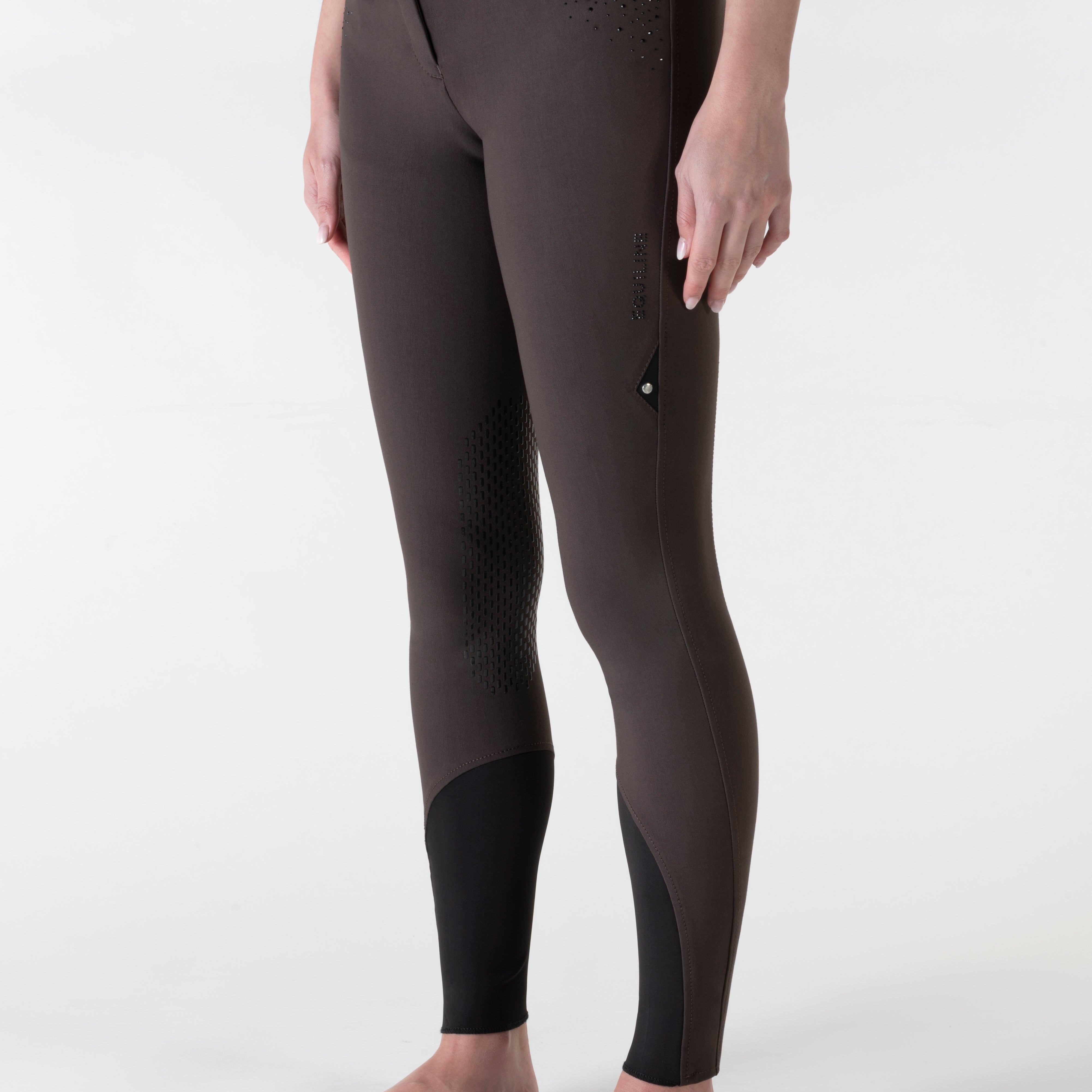 Equiline rijbroek dames knie grip Eqash Strass Bruin