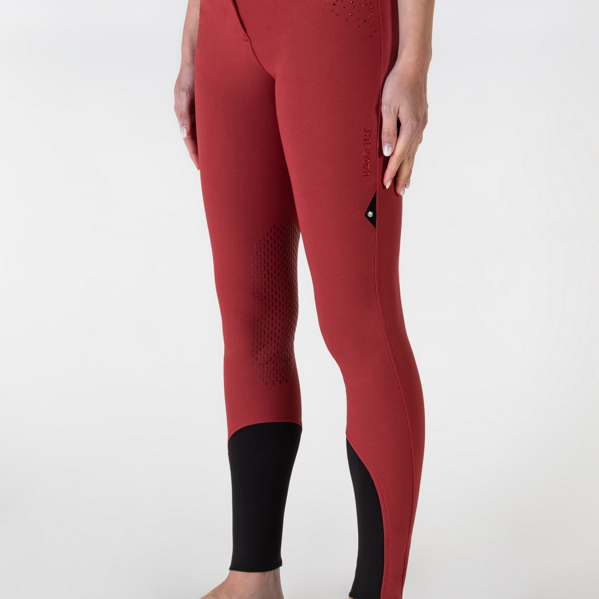 Equiline rijbroek dames knie grip Eqash Strass Rosso Scuro