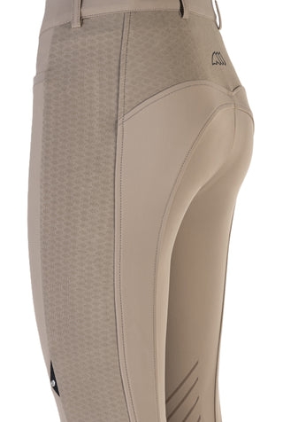 Pantalon d’équitation Equiline taille haute avec grip genoux pour femme Casdikh Taupe