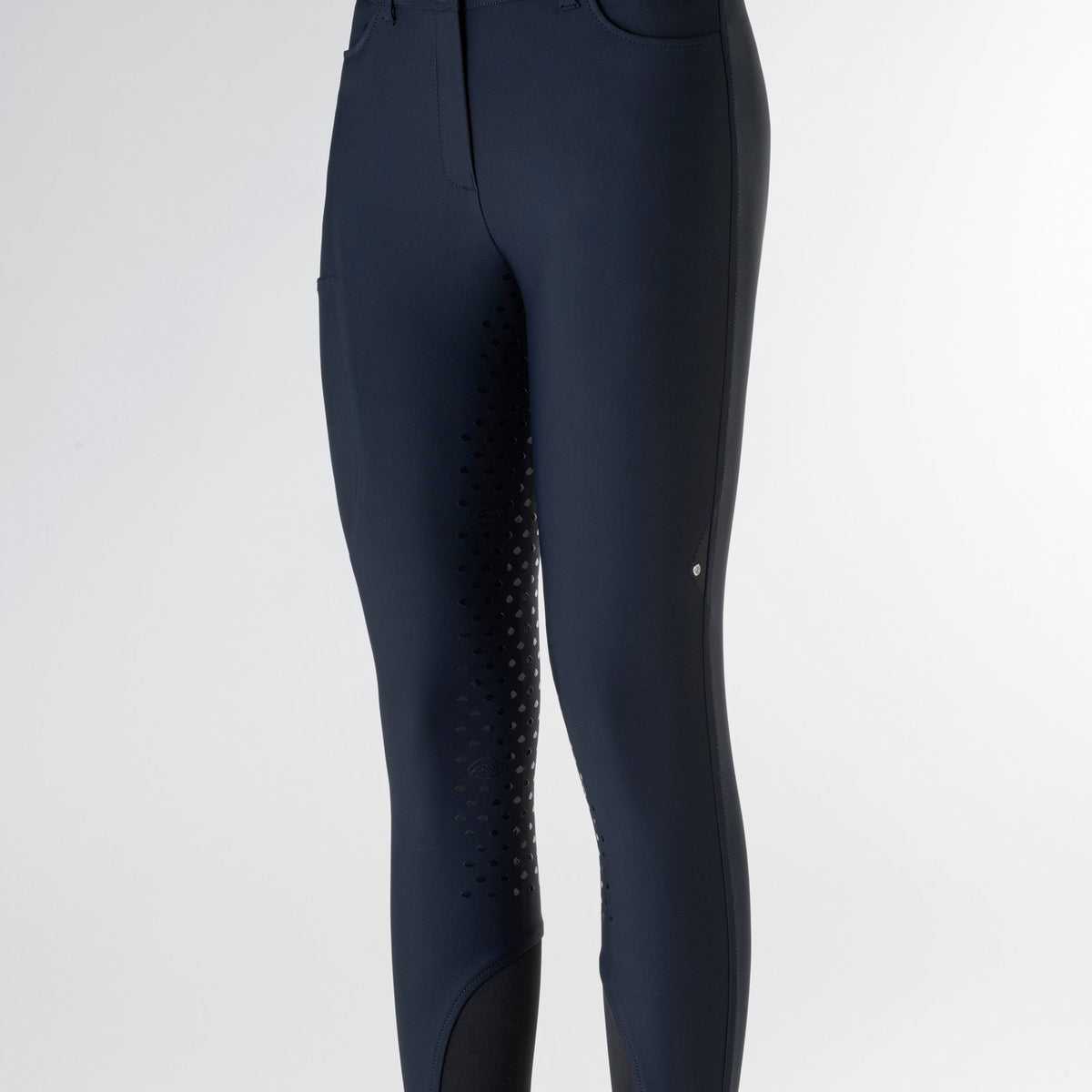 Equiline Rijbroek Dames Hoge Band Full Grip Eqcusmafh Blauw Blauw