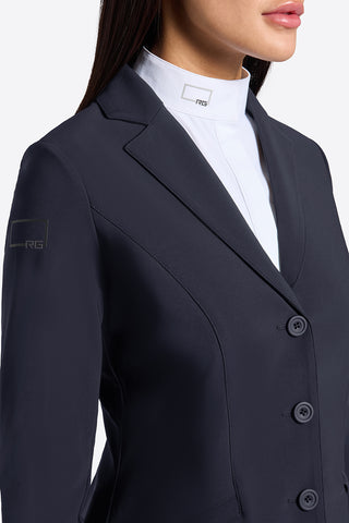 Veste de compétition RG à boutons pour femme, bleu marine