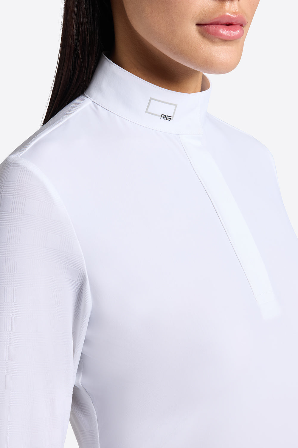 Shirt de compétition RG Jacquard manches longues femme Blanc