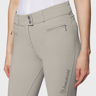 Samshield Rijbroek Knie Grip Dames Clara Metal Dots Hoge Band Beige