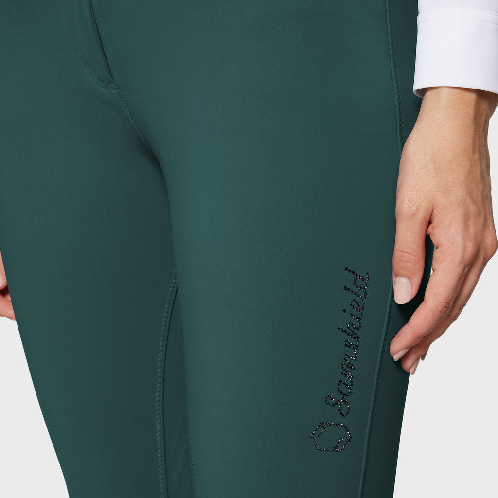 Samshield Pantalon d'équitation Full Grip Femme Clara Premium Taille Haute Posy Green