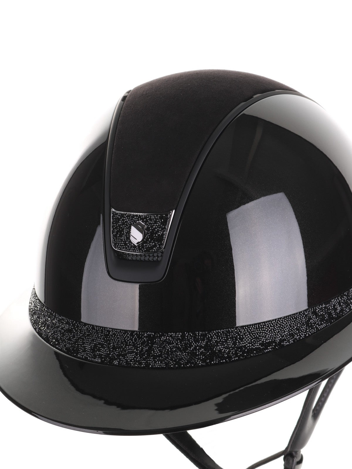 Samshield 2.0 Paardrijhelm Miss Shield Shadowglossy Ultra Fine Rock Blazon Frontal Band Zwart