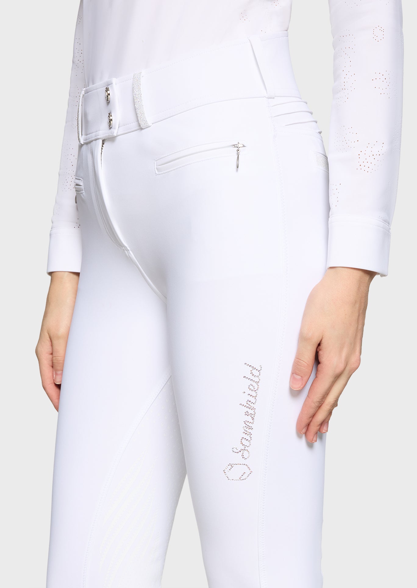 Samshield Rijbroek Full Grip Dames Claranova Extra Hoge Band Wit